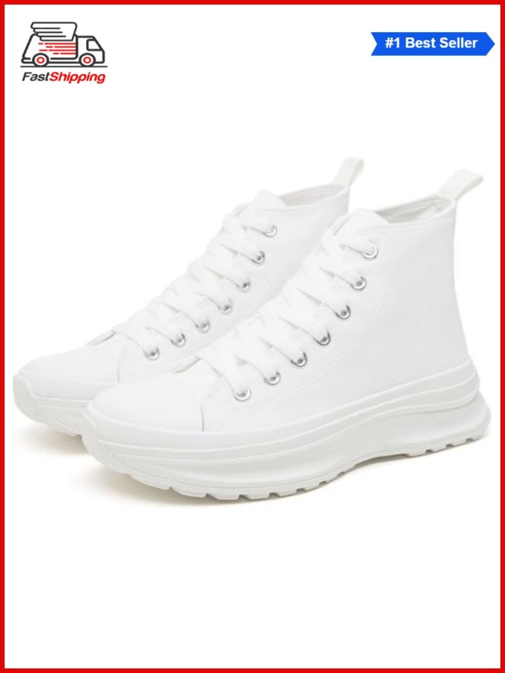 ✨ Yageyan Womens High Top Platform Canvas Sneakers Lace-Up Casual Classic Shoes